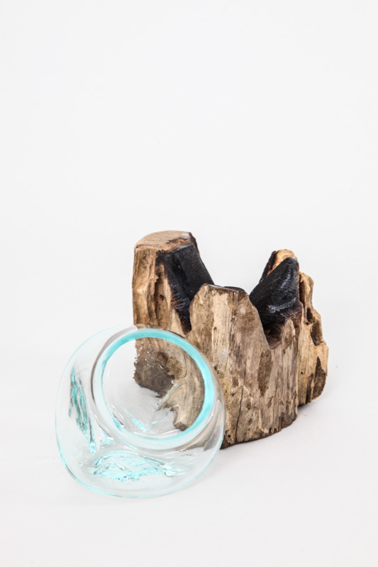 Deko Glas auf Holz 8cm