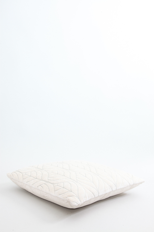 Zierkissen Baumwolle/Samt beige 45 x 45 cm