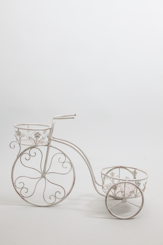 Blumengestell Fahrrad antik crème 63 x 25 x 46 cm