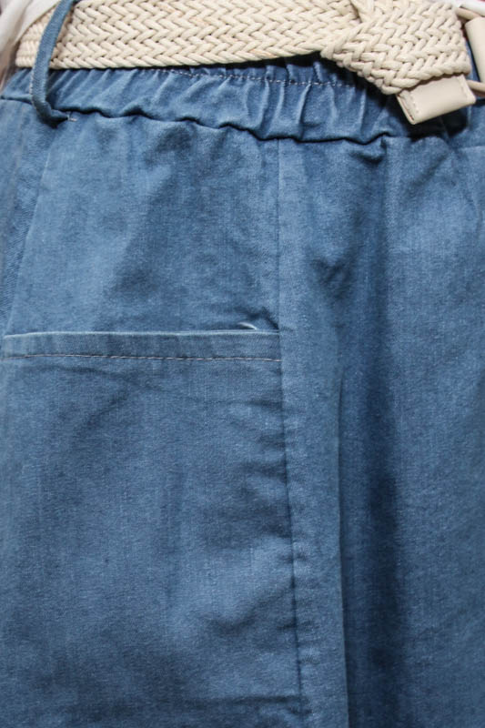 Jeansjupe mit Gurt seitliche Taschen - One Size
