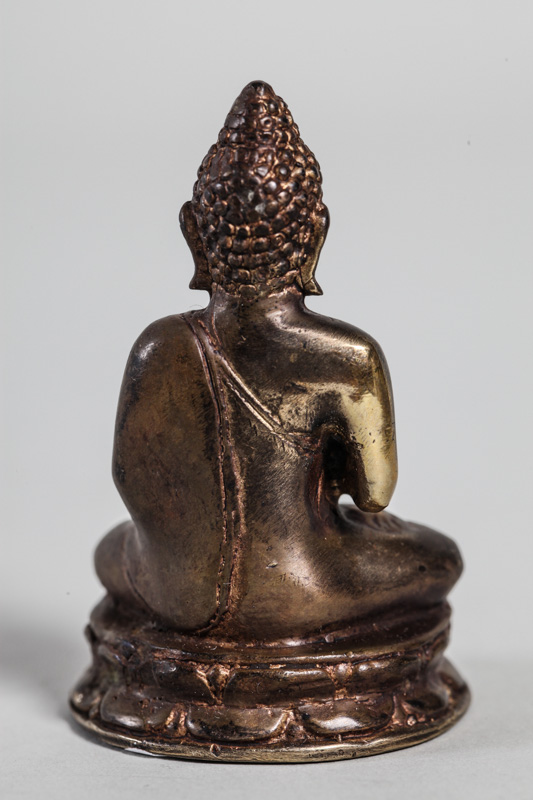 Buddha 8 cm braun/goldfarben