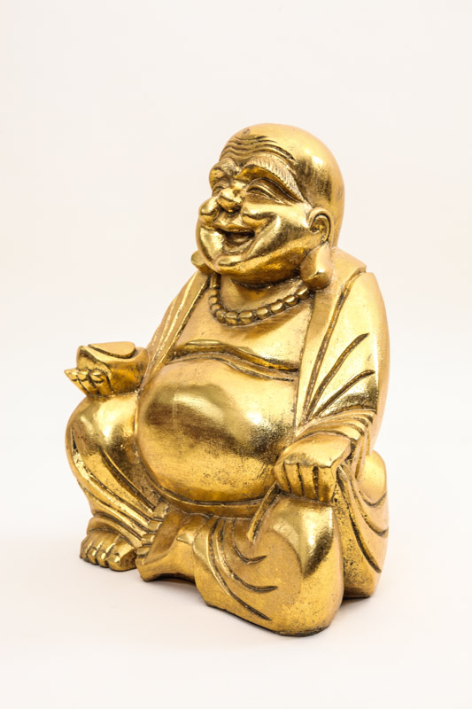 Happy Buddha goldfarben 30 cm