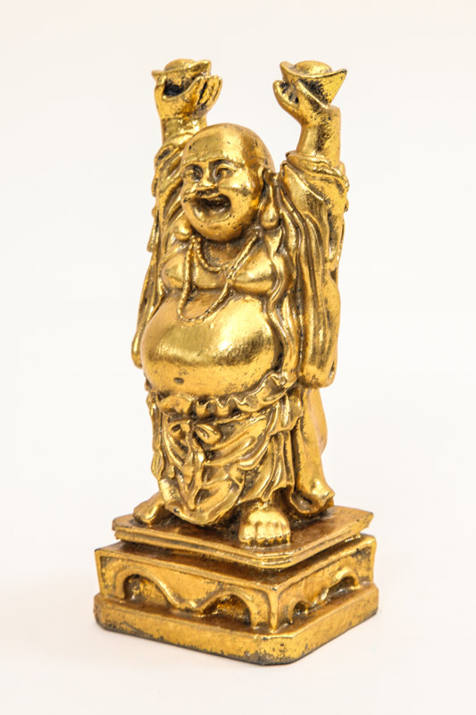 Happy Buddha goldfarben stehend