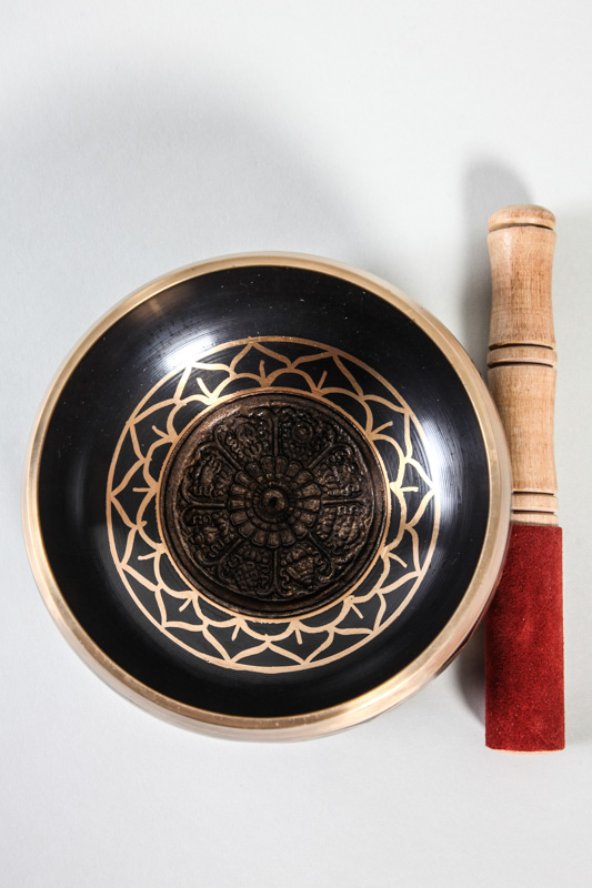Klangschale Mandala mit Lederklöppel 14.5 cm