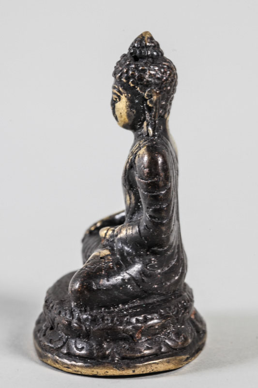 Buddha Bronze schwarz/goldfarben 7cm