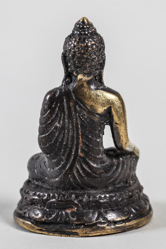 Buddha Bronze schwarz/goldfarben 7cm