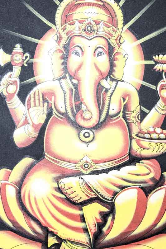 Bild Ganesha goldfarben/schwarz 60 x 80 cm