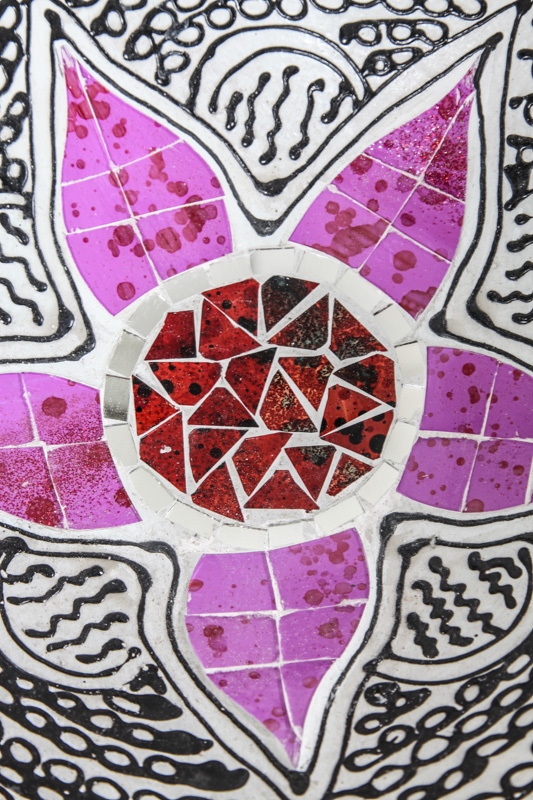 Mosaikschale Blume pink 40 cm