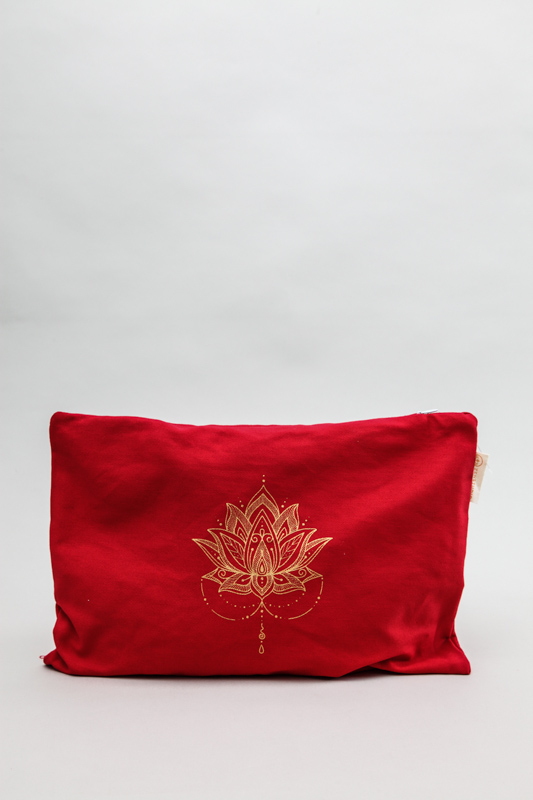 Kirschensteinkissen Lotusblume rot 21 cm x 32 cm