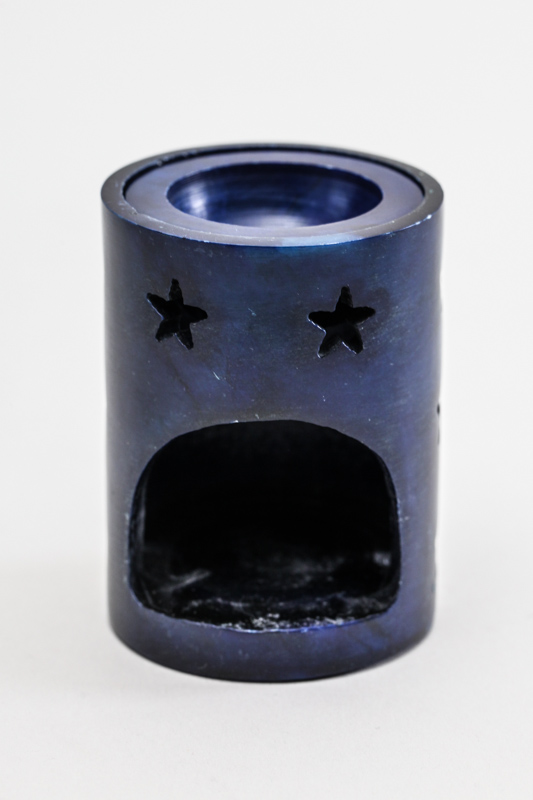 Duftlampe zylindrisch mit Lebensbaum blau 7.5 cm