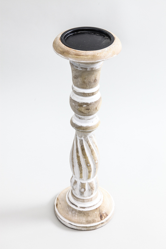 Kerzenständer spiralförmig geschnitzt 38 cm