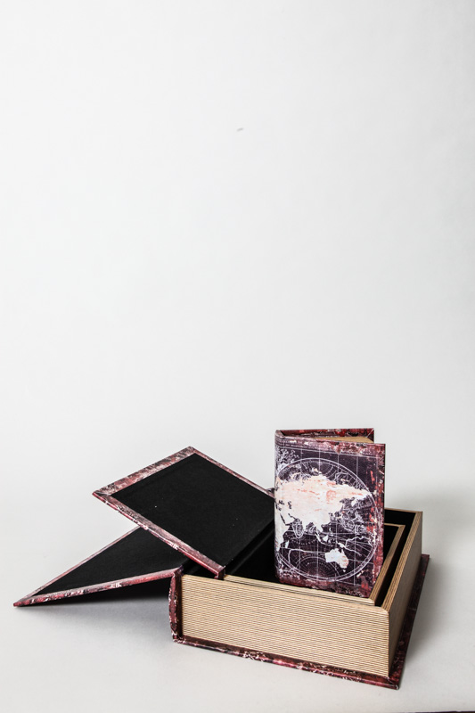 Holzbox Weltkarte 25 x 18 x 5.5 cm