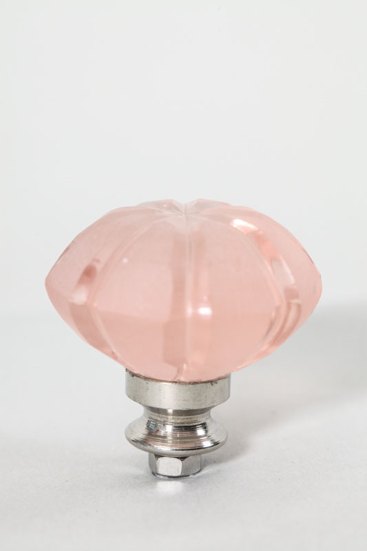 Türknopf Glas rund pink suave