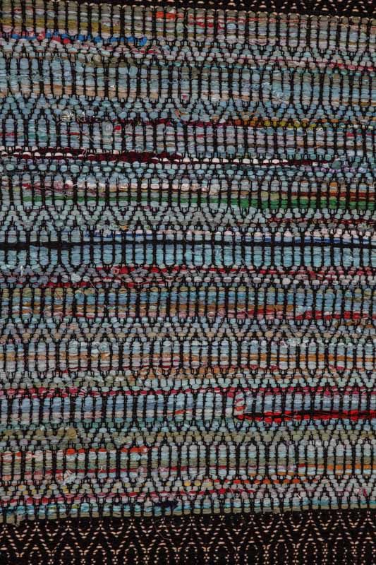 Teppich Baumwolle schwarz/multicolor 60 x 90 cm
