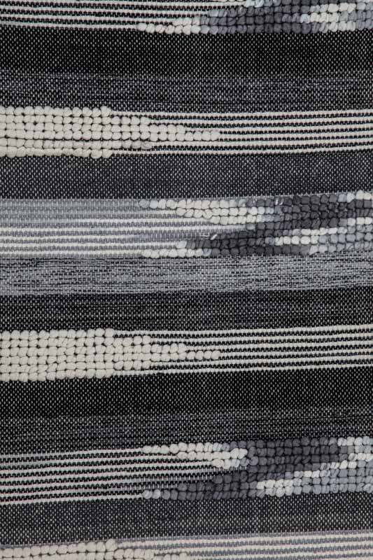 Teppich Baumwolle schwarz/grau/beige gemustert 60 x 90 cm