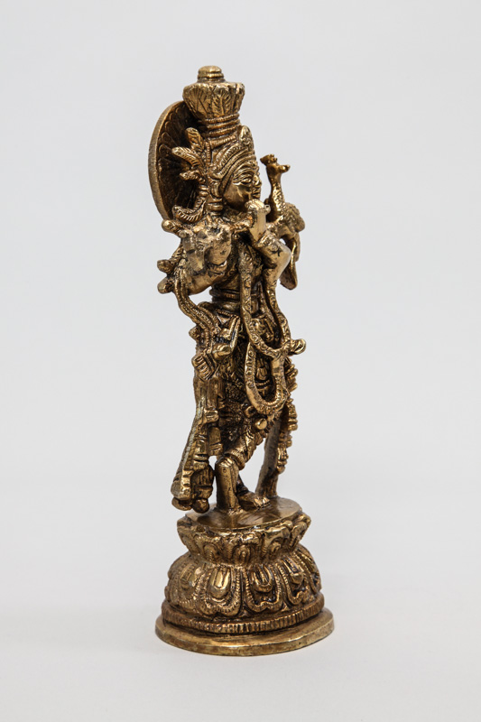 Krishna Statue Messing 22 cm