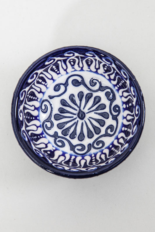 Schale Keramik handbemalt blau 5cm