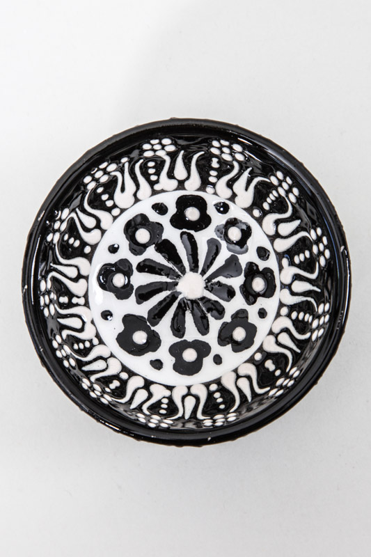 Schale Keramik handbemalt schwarz 5cm