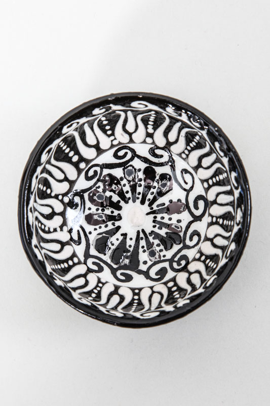 Schale Keramik handbemalt schwarz 5cm