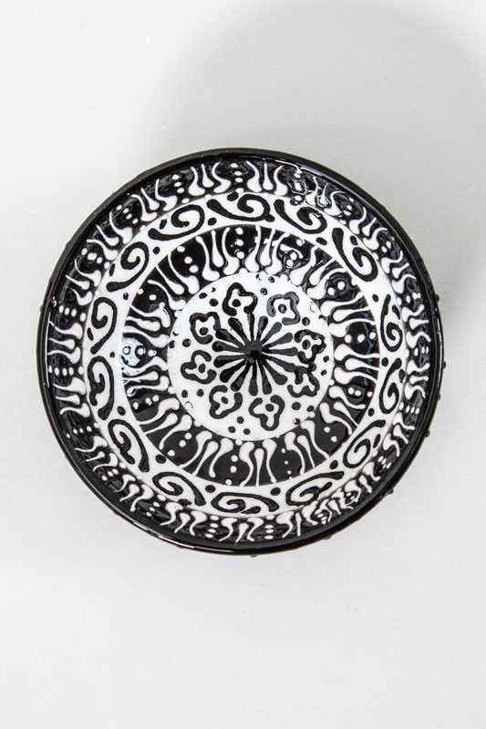 Schale Keramik handbemalt schwarz 10cm