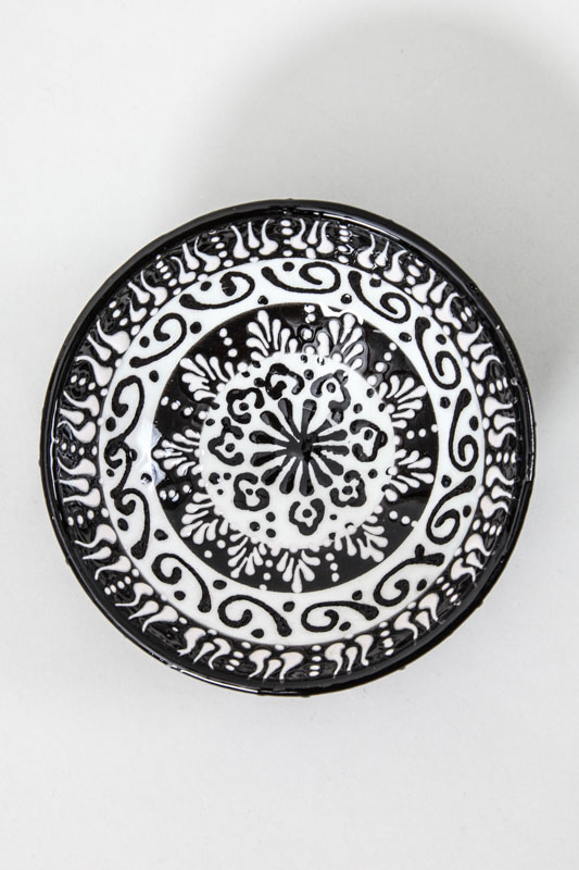 Schale Keramik handbemalt schwarz 10cm