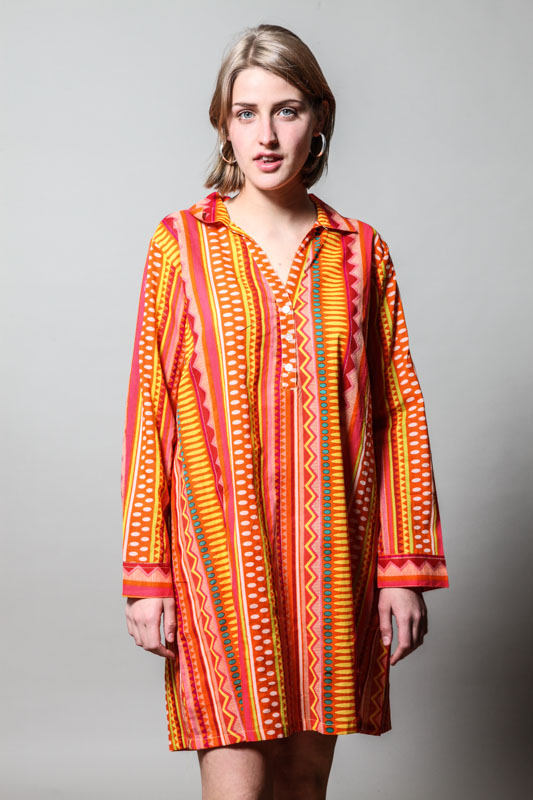 Kleid Jef orange/rot/multicolor S/M