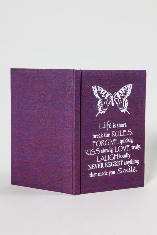 Notizbuch "Life is short" violett