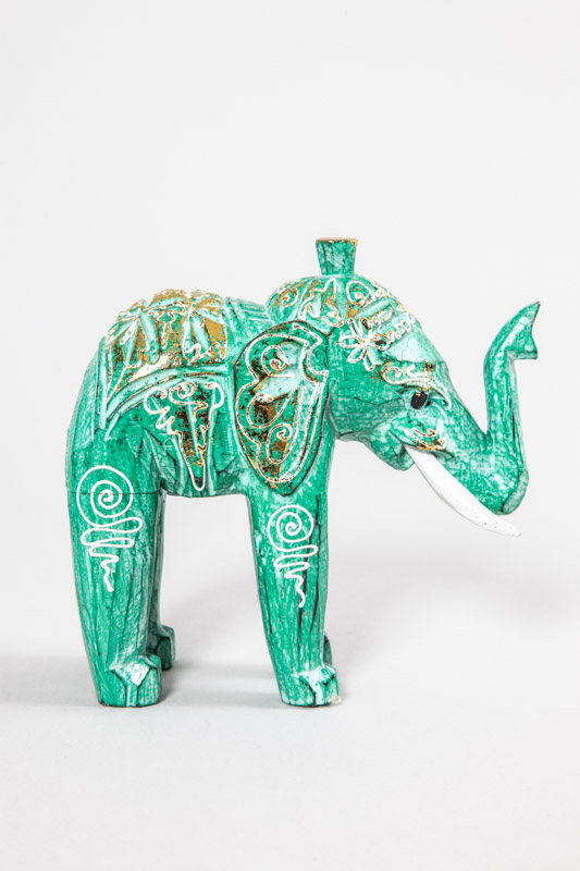 Elefant grün/multicolor 15 cm