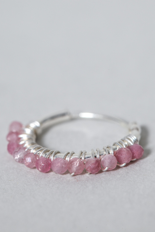 Silberohrring 16 mm pink Turmalin