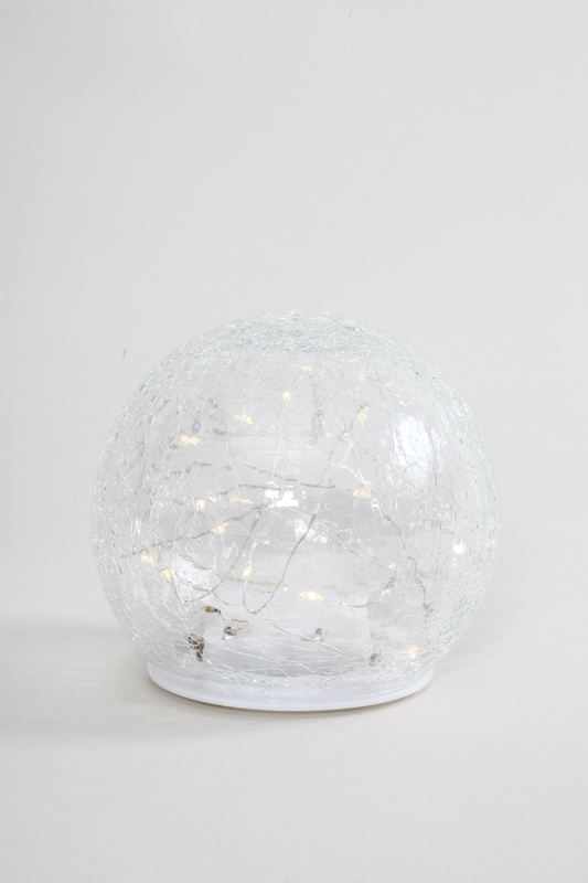 Glasball mit LED 12cm