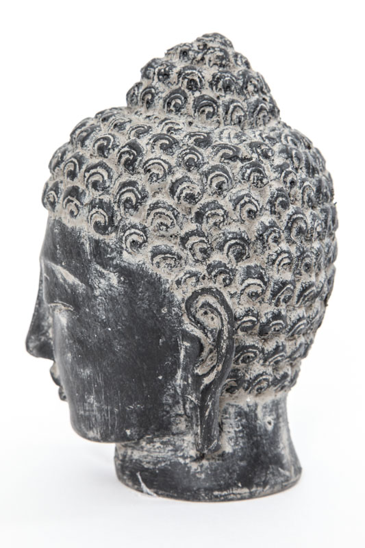 Buddhakopf grau 12 cm