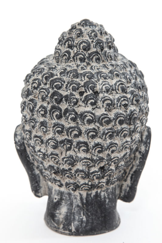Buddhakopf grau 12 cm