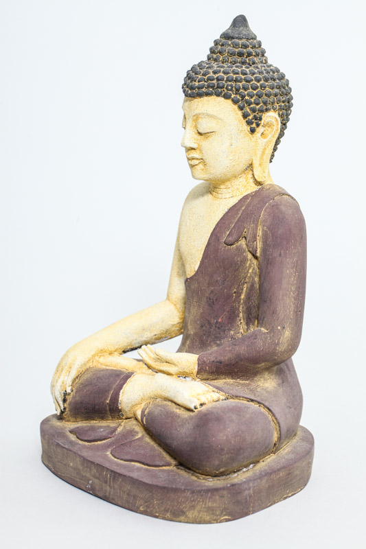 Lazy Buddha gelb/braun 18 cm