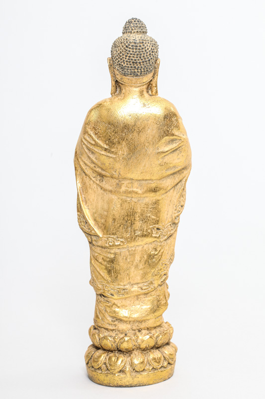 Buddha stehend goldfarben 25 cm