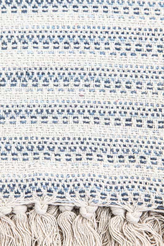 Decke Baumwolle hellblau/beige 125 x 150 cm