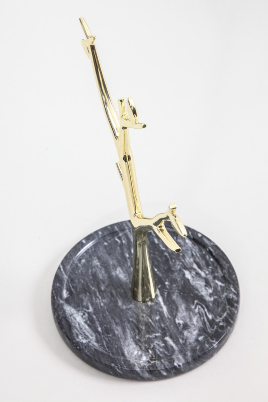 Schmuckhalter baumförmig Marmor schwarz 14 x 22 cm
