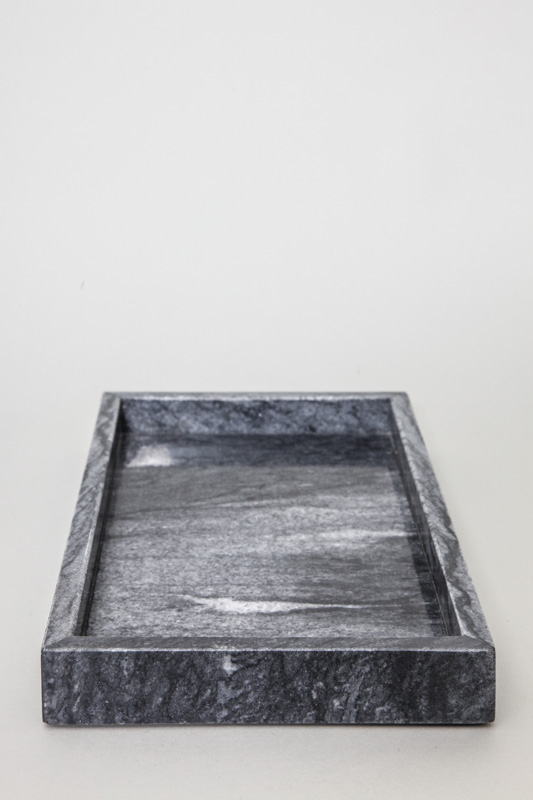 Tablett rechteckig Marmor schwarz 28 x 16 x 3 cm