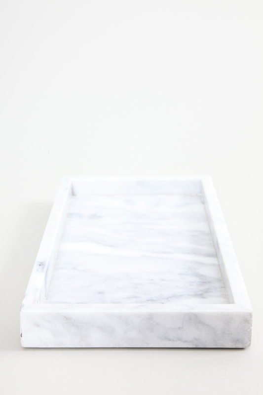 Tablett rechteckig Marmor weiss 28 x 16 x 3 cm