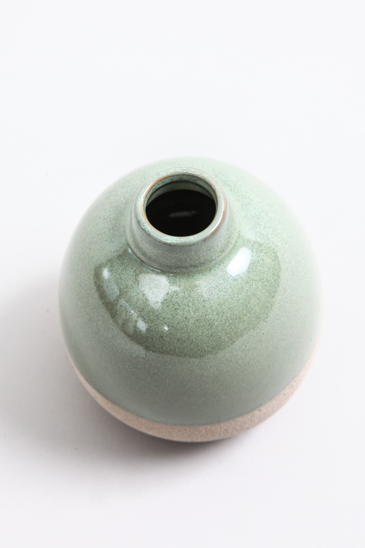 Keramikvase grün/beige 8.5 x 8. x 10 cm