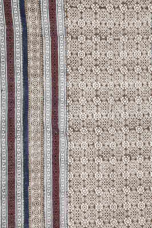 Teppich Block Print braun/beige/rot/blau 120 x 180 cm