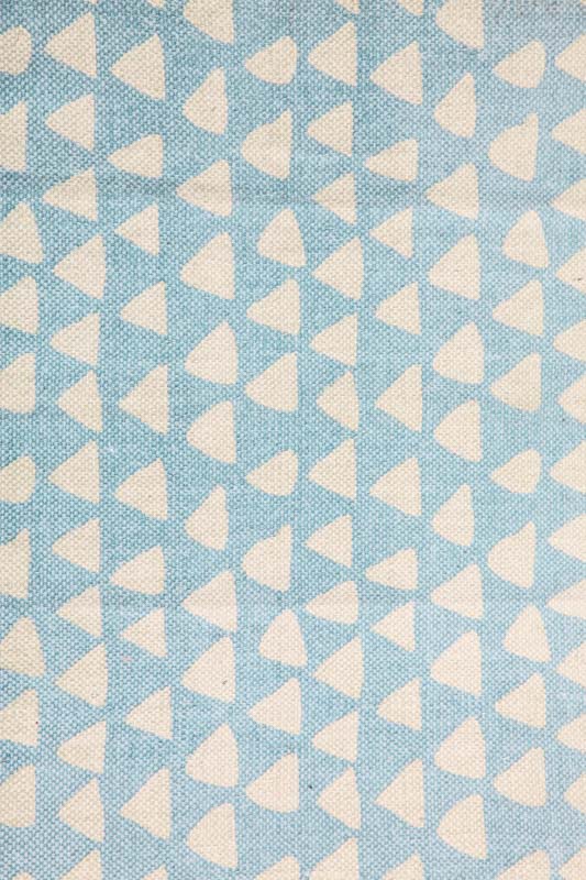 Teppich Baumwolle beige/hellblau 60 x 90 cm