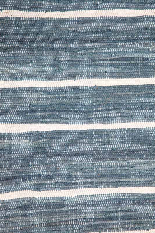 Teppich Baumwolle dunkelblau gestreift 60 x 90 cm