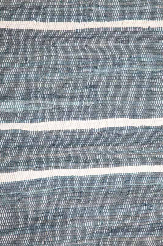 Teppich Baumwolle dunkelblau gestreift 60 x 120 cm
