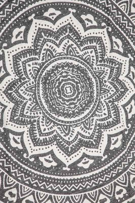 Teppich Baumwolle rund schwarz/natur 150 cm
