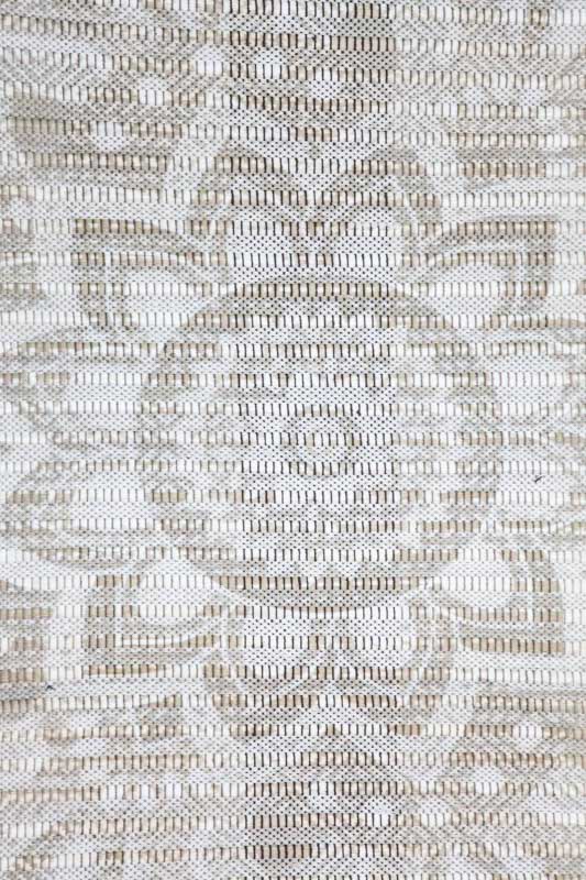 Teppich Baumwolle/Polyester weiss/beige 60 x 90 cm