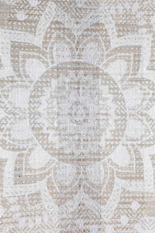 Teppich Baumwolle/Polyester weiss/beige 90 x 150 cm
