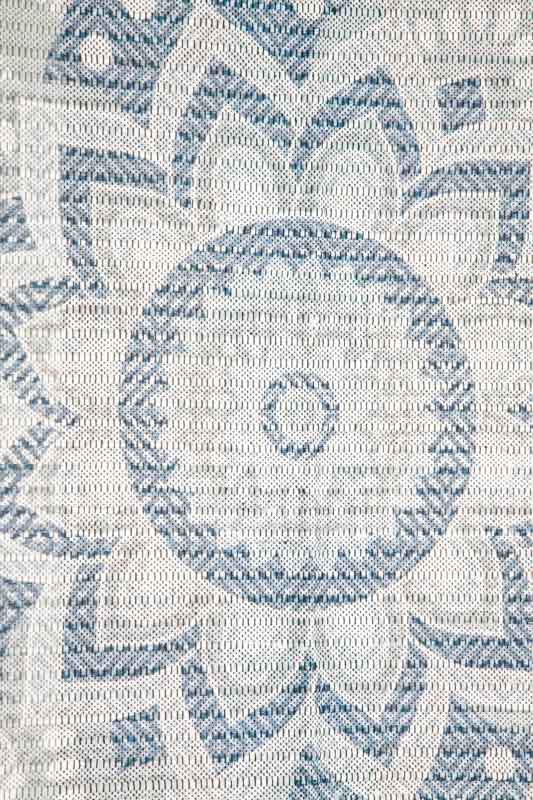 Teppich Baumwolle/Polyester beige/blau 90 x 150 cm