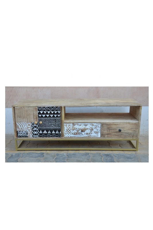 Sideboard mit 2 Schubladen und 2 Türen / 1 offenes Fach 140 x 40 x 54.5 cm