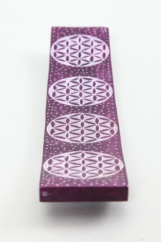 Räucherstäbchenhalter Lebensblume violett 25 x 5 cm