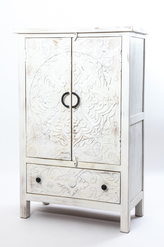 Kommode Almirah mit 2 Türen und 1 Schublade 85 x 40 x 125 cm